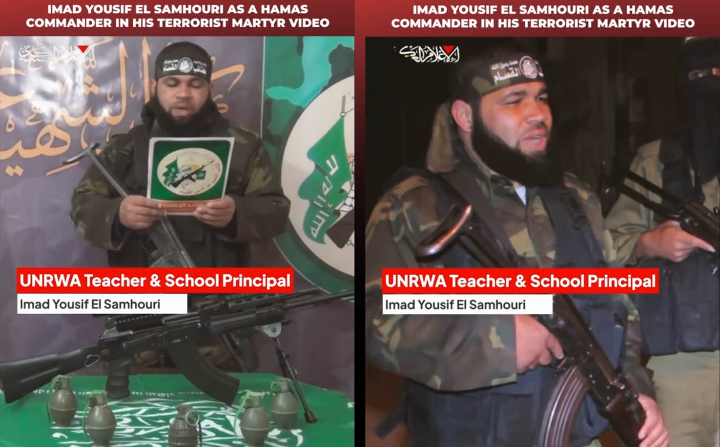 Imad Yousif El Samhouri bewaffnet in Aufnahmen eines Hamas-Videos